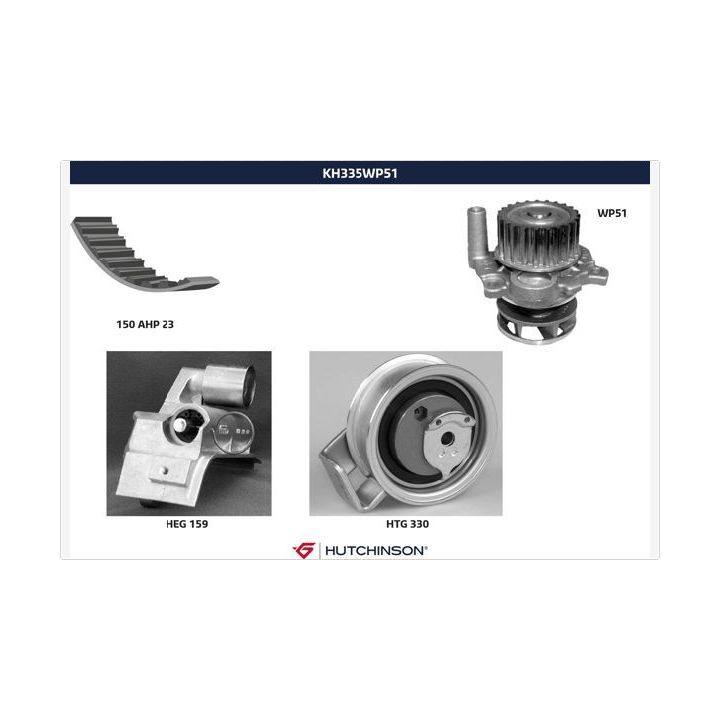 Vandens siurblio ir paskirstymo diržo komplektas HUTCHINSON KH 335WP51