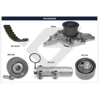 Vandens siurblio ir paskirstymo diržo komplektas HUTCHINSON KH 336WP69