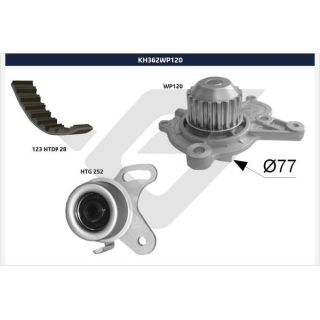 Vandens siurblio ir paskirstymo diržo komplektas HUTCHINSON KH 362WP120