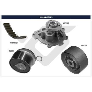 Vandens siurblio ir paskirstymo diržo komplektas HUTCHINSON KH 409WP105
