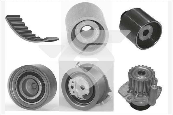 Vandens siurblio ir paskirstymo diržo komplektas HUTCHINSON KH 421WP75