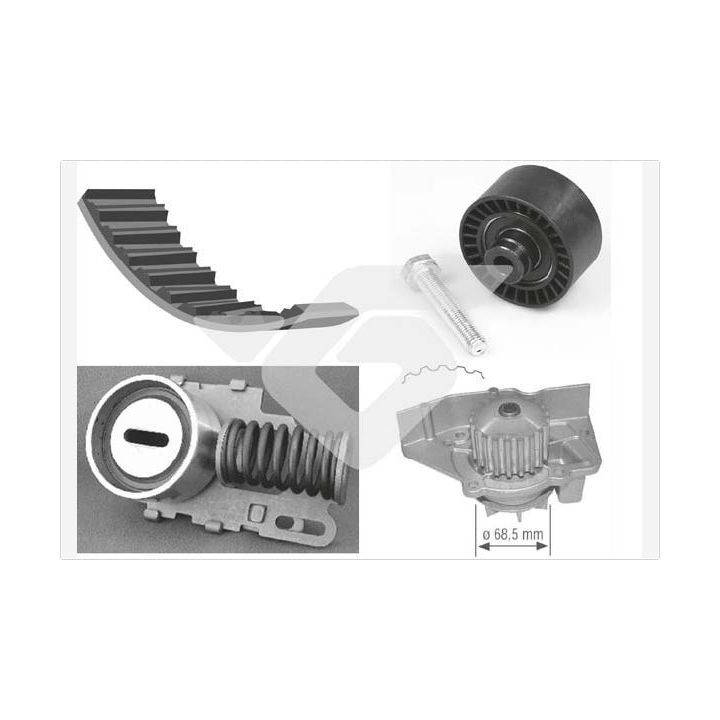 Vandens siurblio ir paskirstymo diržo komplektas HUTCHINSON KH 42WP12