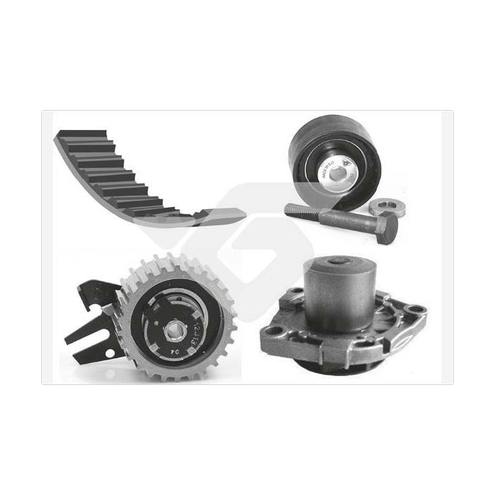 Vandens siurblio ir paskirstymo diržo komplektas HUTCHINSON KH 445WP72