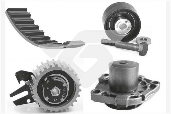 Vandens siurblio ir paskirstymo diržo komplektas HUTCHINSON KH 445WP72