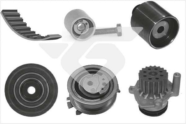 Vandens siurblio ir paskirstymo diržo komplektas HUTCHINSON KH 448WP68