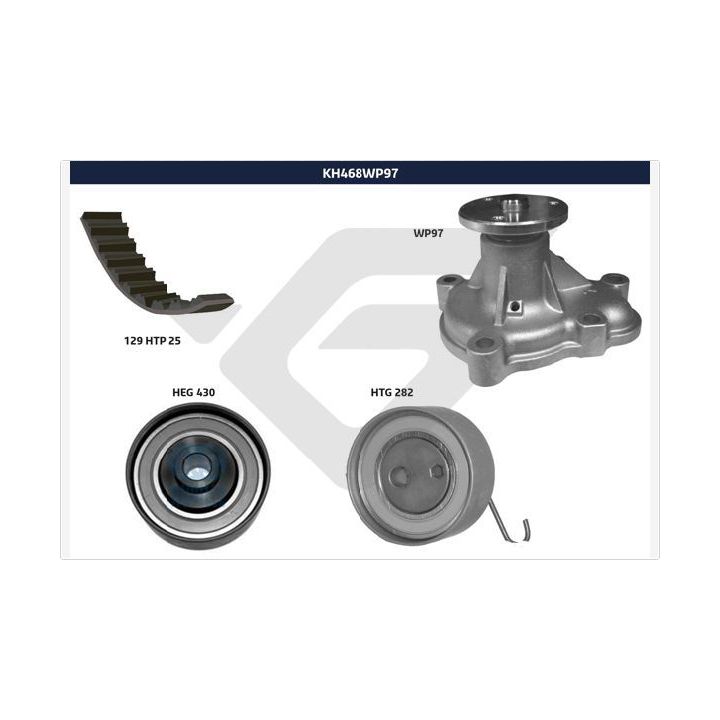 Vandens siurblio ir paskirstymo diržo komplektas HUTCHINSON KH 468WP97