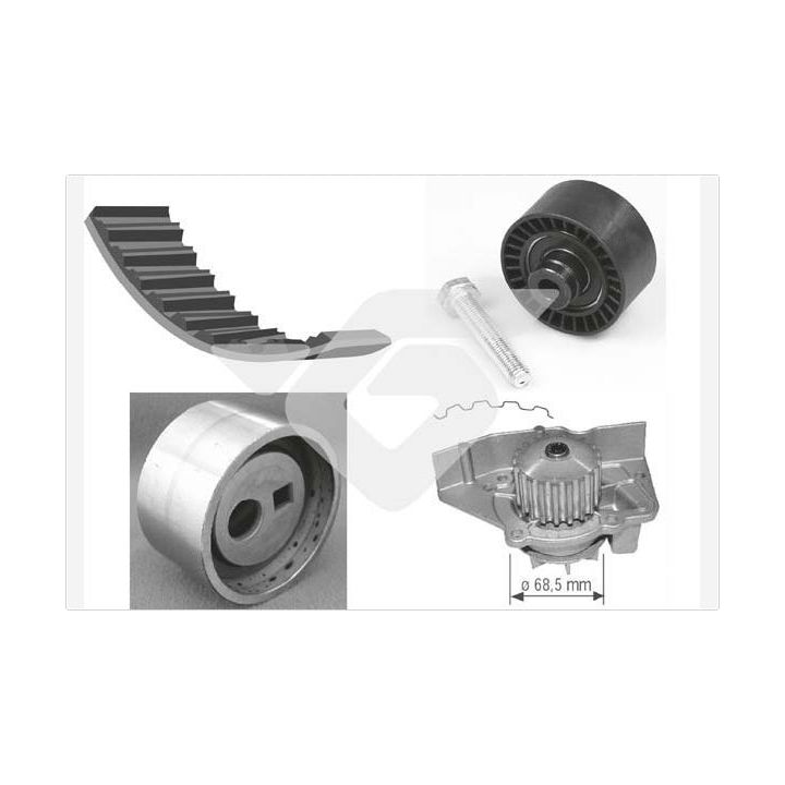 Vandens siurblio ir paskirstymo diržo komplektas HUTCHINSON KH 46WP26