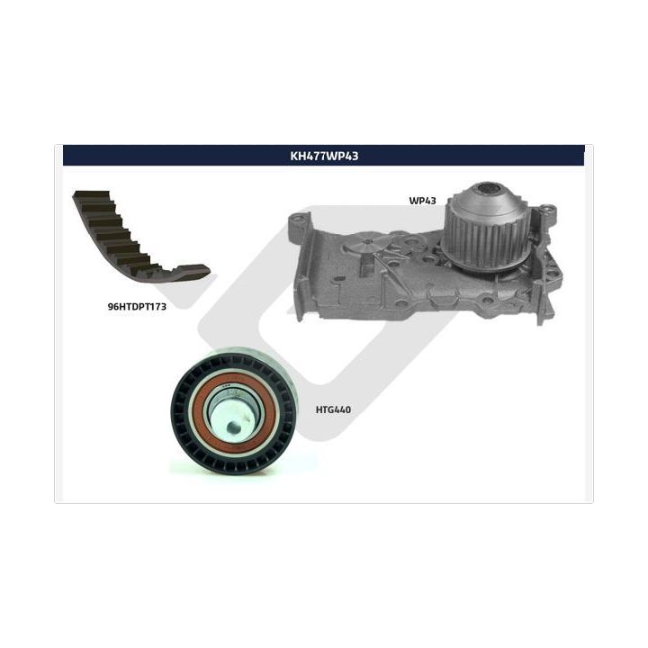 Vandens siurblio ir paskirstymo diržo komplektas HUTCHINSON KH 477WP43