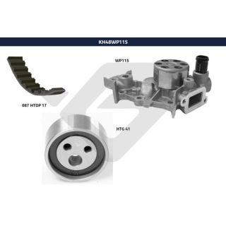Vandens siurblio ir paskirstymo diržo komplektas HUTCHINSON KH 48WP115