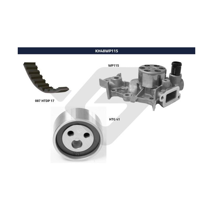 Vandens siurblio ir paskirstymo diržo komplektas HUTCHINSON KH 48WP115