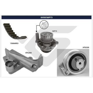 Vandens siurblio ir paskirstymo diržo komplektas HUTCHINSON KH 503WP73