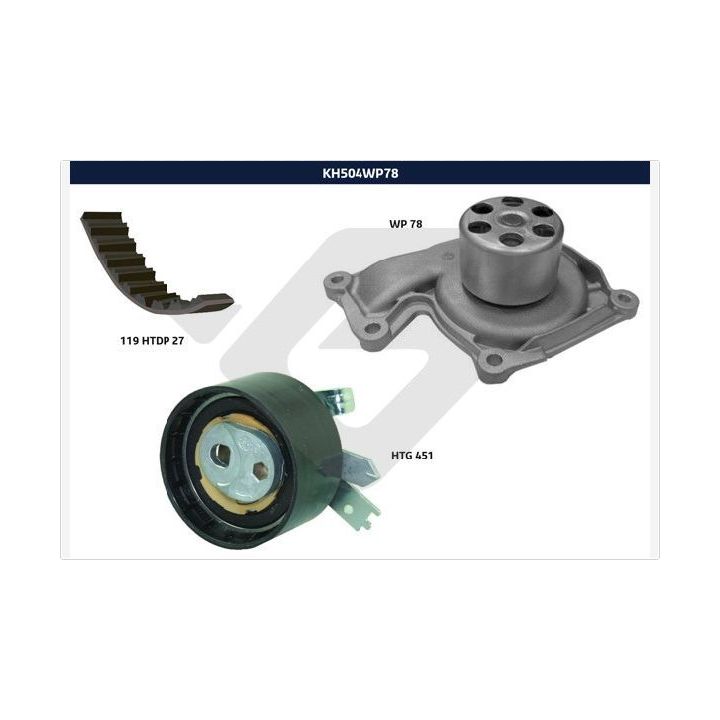 Vandens siurblio ir paskirstymo diržo komplektas HUTCHINSON KH 504WP78