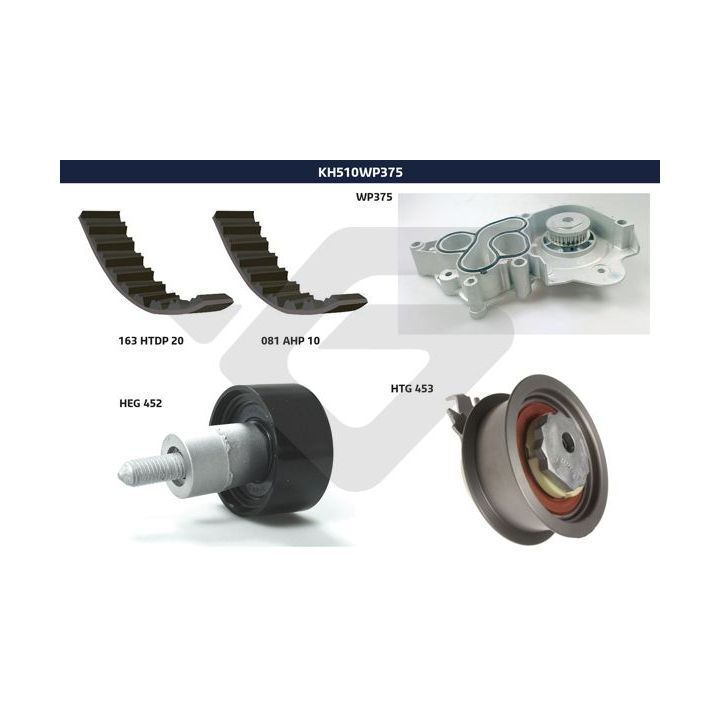 Vandens siurblio ir paskirstymo diržo komplektas HUTCHINSON KH 510WP375