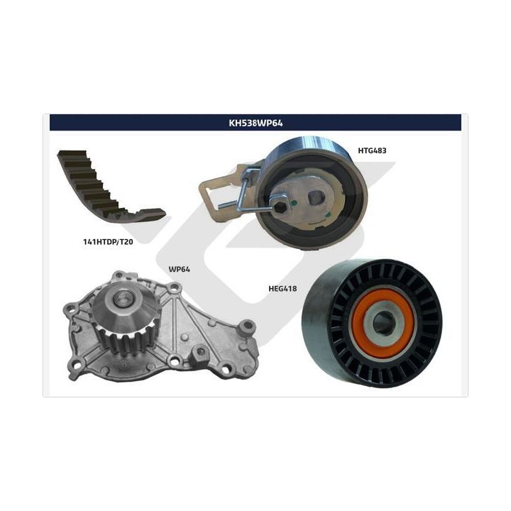 Vandens siurblio ir paskirstymo diržo komplektas HUTCHINSON KH 538WP64