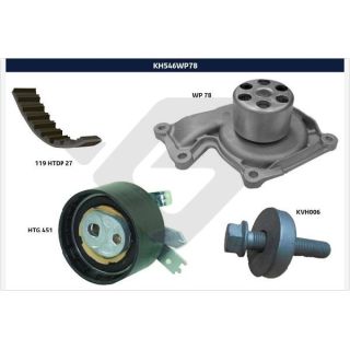Vandens siurblio ir paskirstymo diržo komplektas HUTCHINSON KH 546WP78