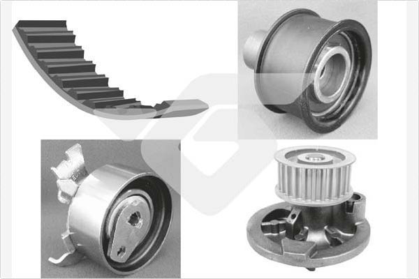 Vandens siurblio ir paskirstymo diržo komplektas HUTCHINSON KH 54WP50