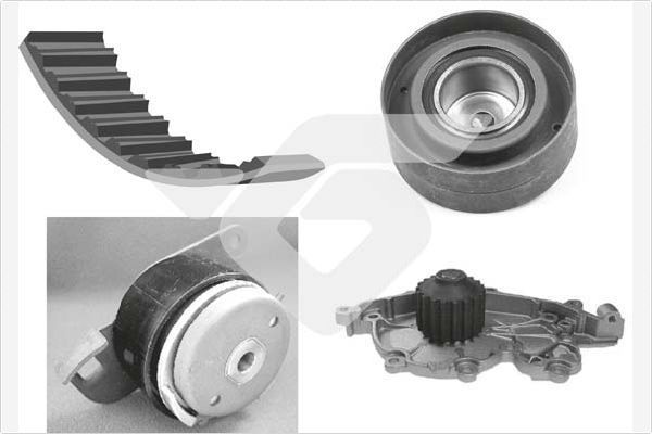 Vandens siurblio ir paskirstymo diržo komplektas HUTCHINSON KH 55WP42