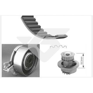 Vandens siurblio ir paskirstymo diržo komplektas HUTCHINSON KH 60WP02