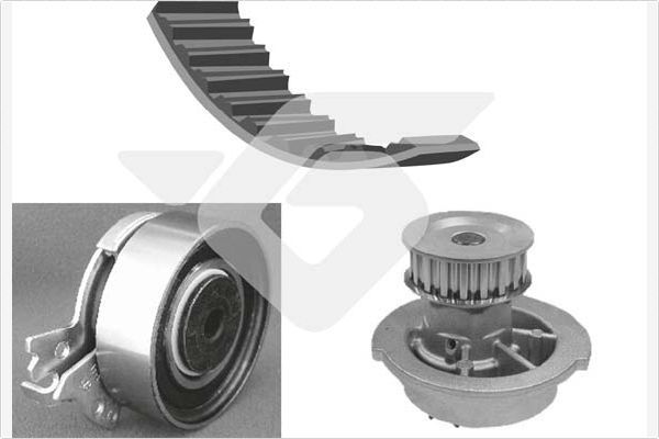 Vandens siurblio ir paskirstymo diržo komplektas HUTCHINSON KH 60WP41