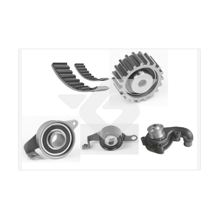 Vandens siurblio ir paskirstymo diržo komplektas HUTCHINSON KH 64WP70