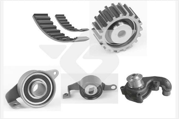 Vandens siurblio ir paskirstymo diržo komplektas HUTCHINSON KH 64WP70