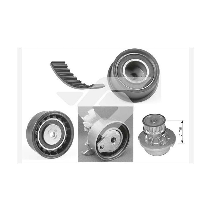 Vandens siurblio ir paskirstymo diržo komplektas HUTCHINSON KH 82WP19