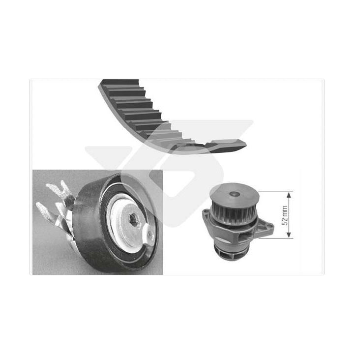 Vandens siurblio ir paskirstymo diržo komplektas HUTCHINSON KH 88WP24