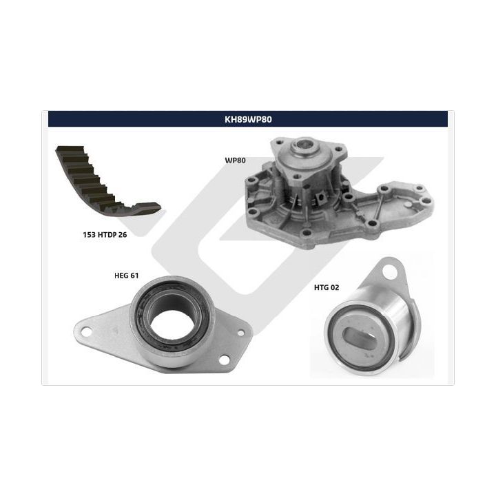 Vandens siurblio ir paskirstymo diržo komplektas HUTCHINSON KH 89WP80