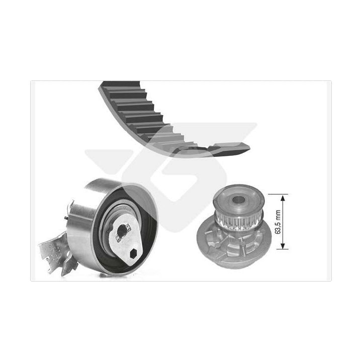 Vandens siurblio ir paskirstymo diržo komplektas HUTCHINSON KH 98WP21