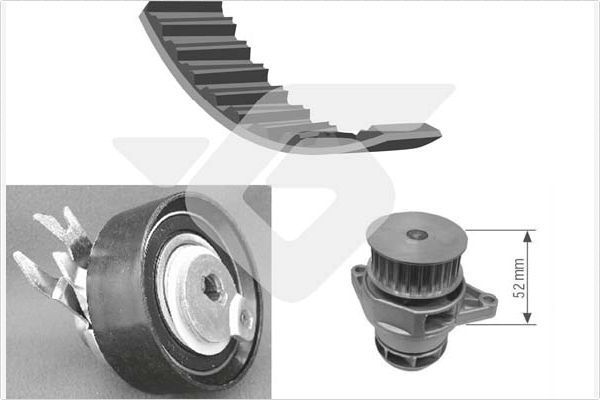 Vandens siurblio ir paskirstymo diržo komplektas HUTCHINSON KH 99WP24