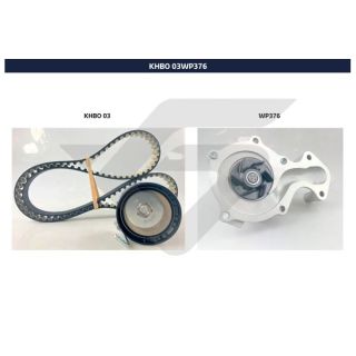 Vandens siurblio ir paskirstymo diržo komplektas HUTCHINSON KHBO 03WP376