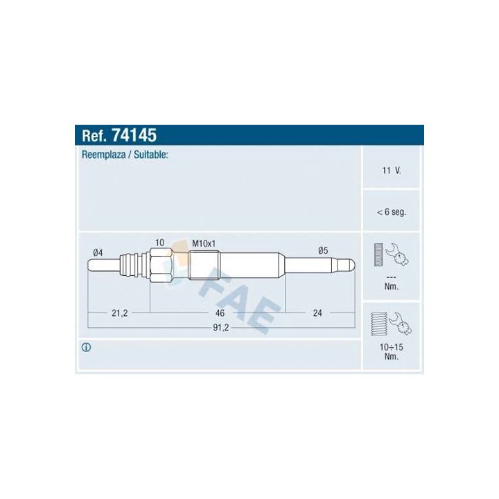 Kaitinimo žvakė FAE 74145