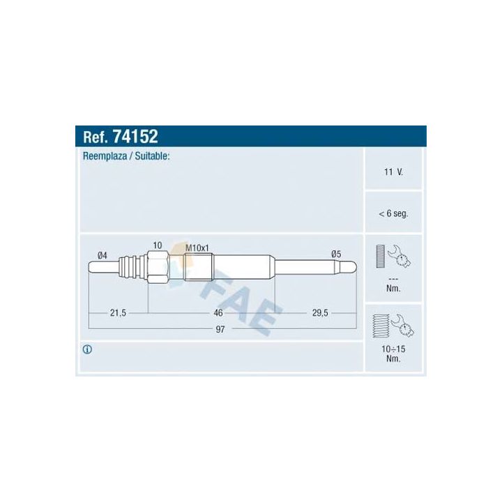 Kaitinimo žvakė FAE 74152