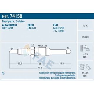 Kaitinimo žvakė FAE 74158