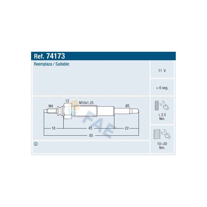 Kaitinimo žvakė FAE 74173