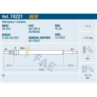 Kaitinimo žvakė FAE 74221