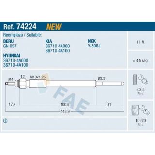 Kaitinimo žvakė FAE 74224