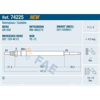 Kaitinimo žvakė FAE 74225