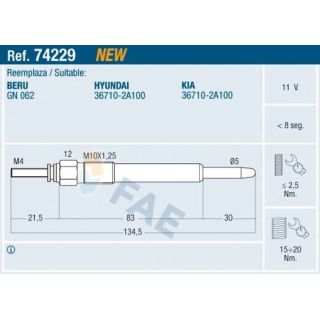Kaitinimo žvakė FAE 74229