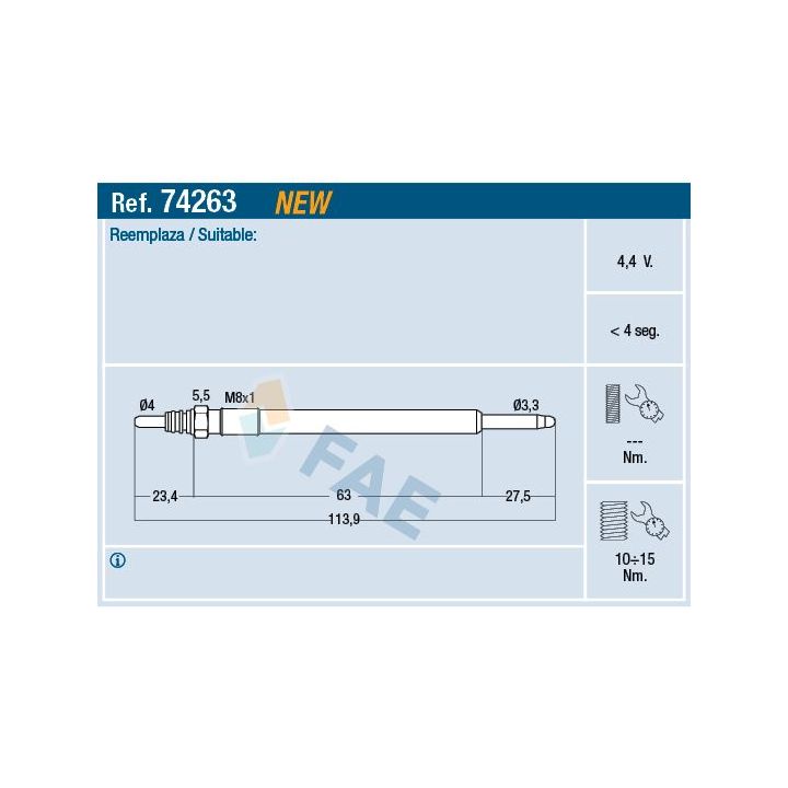 Kaitinimo žvakė FAE 74263
