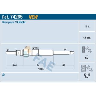 Kaitinimo žvakė FAE 74265