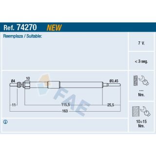 Kaitinimo žvakė FAE 74270