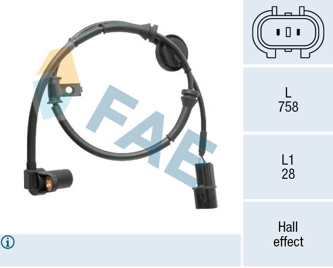 Jutiklis, rato greitis FAE 78576