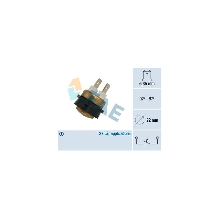 Temperatūros jungiklis, radiatoriaus ventiliatorius FAE 36070