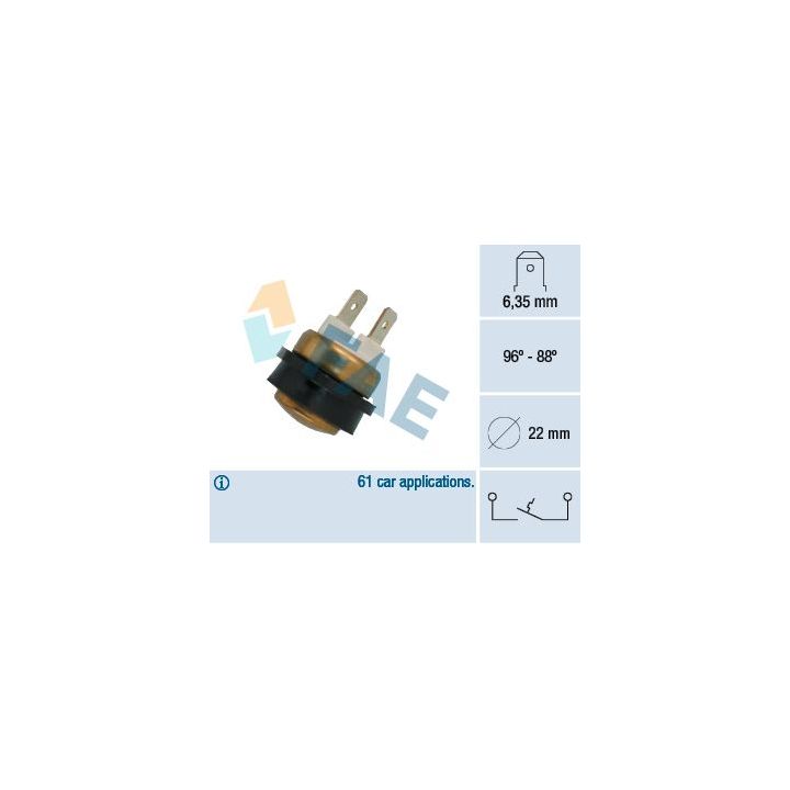 Temperatūros jungiklis, radiatoriaus ventiliatorius FAE 36080
