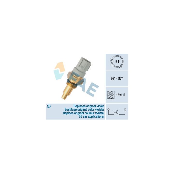 Temperatūros jungiklis, radiatoriaus ventiliatorius FAE 36390