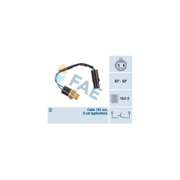 Temperatūros jungiklis, radiatoriaus ventiliatorius FAE 36610