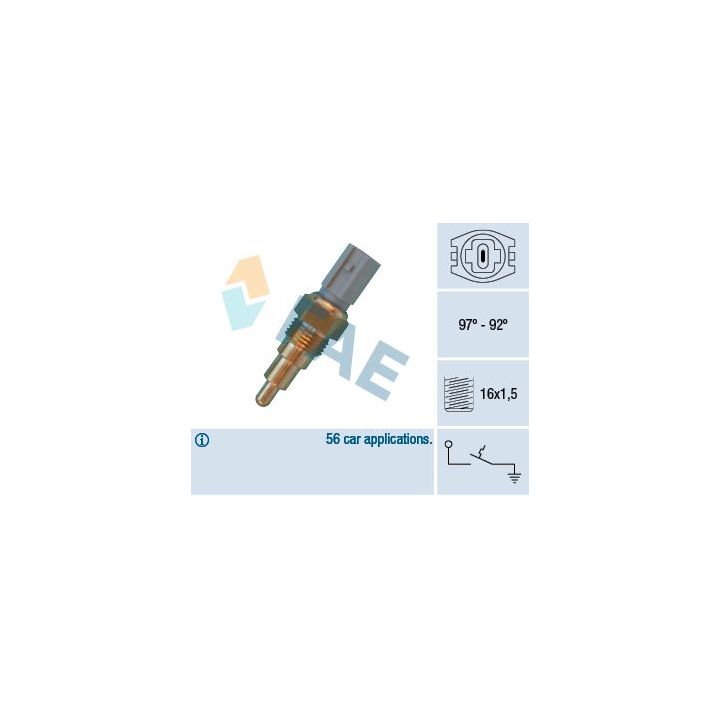 Temperatūros jungiklis, radiatoriaus ventiliatorius FAE 36660