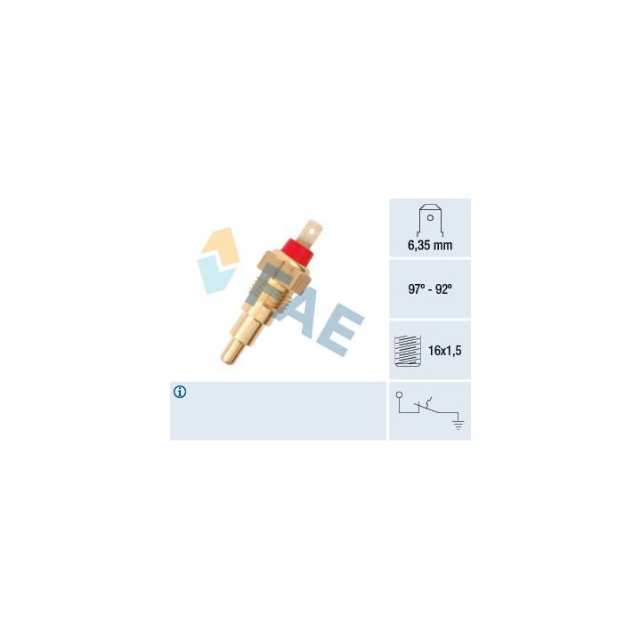 Temperatūros jungiklis, radiatoriaus ventiliatorius FAE 37610