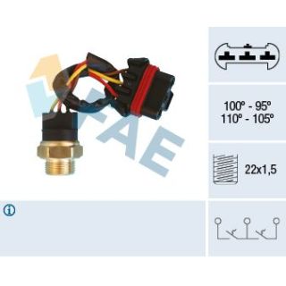 Temperatūros jungiklis, radiatoriaus ventiliatorius FAE 38290